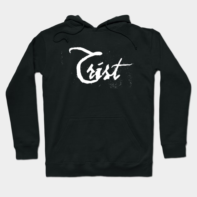 TRIST distressed black metal logo text Hoodie by MacSquiddles